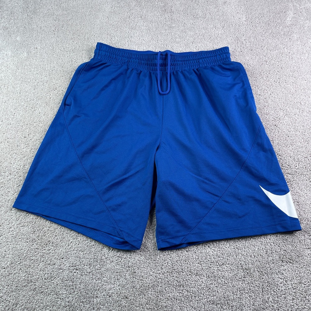 Nike Shorts Mens 2XL Blue HBR Dri Fit Swoosh Logo Basketball Athletic Gym
